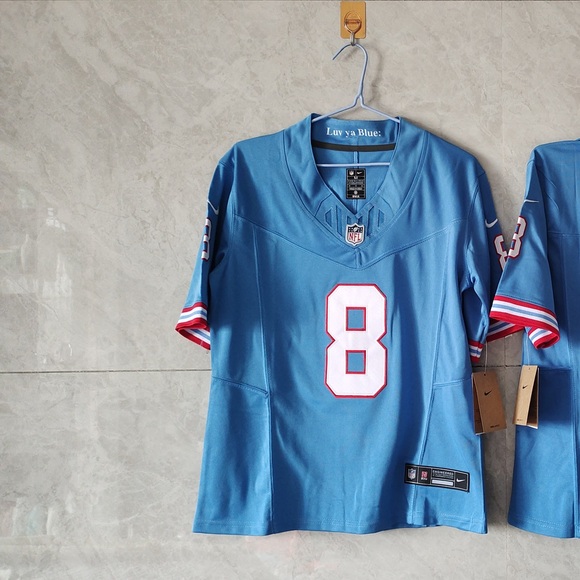 NWT mens & youth 8 Will Levis 2024 Blue Oilers FUSE Stitched Jersey - Picture 3 of 3